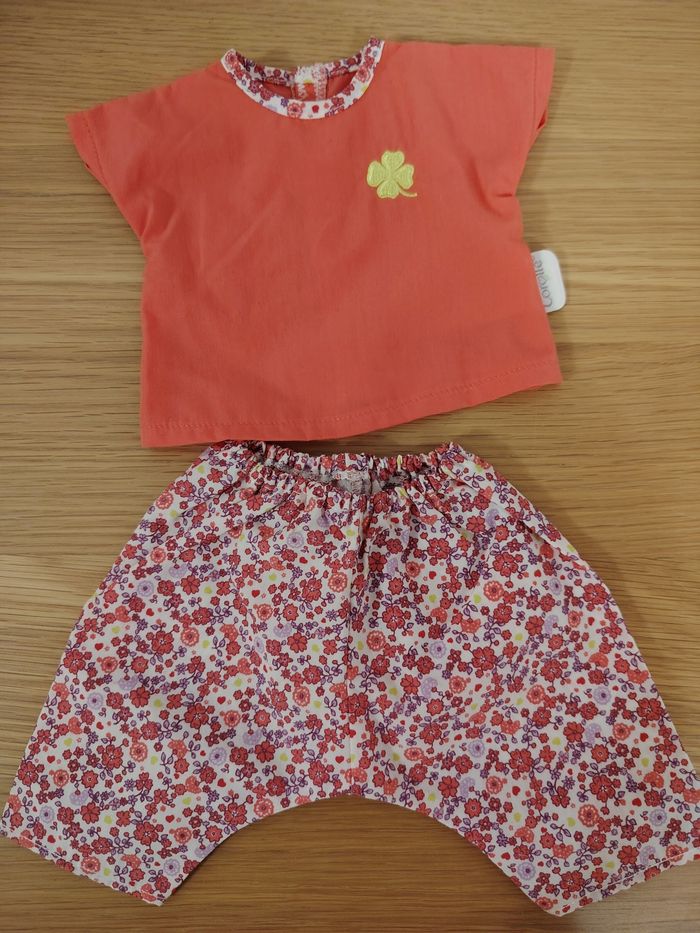 Ensemble pantalon+ chemisier  corolle poupon 36 cm