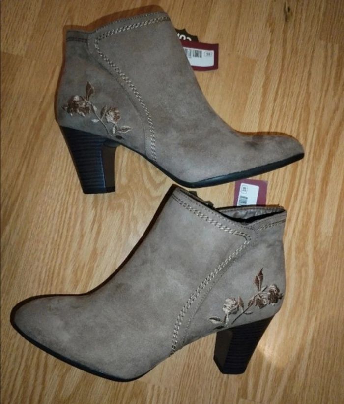 Bottines de couleur taupe femme - photo numéro 4