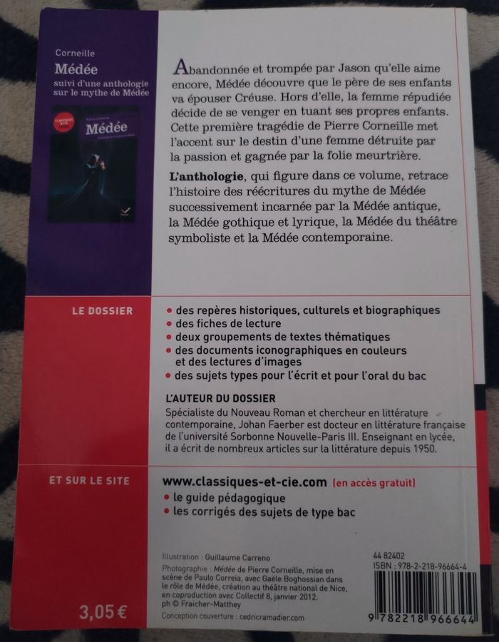 Livre "Médée" de Pierre Corneille édition Classiques & Cie Lycée  neuf - photo numéro 4