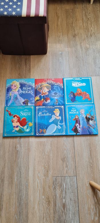 Lot de 6 livres Disney - Collection Les Grands Classiques : La Reine des neiges, Cendrillon, La petite sirène, Pinocchio