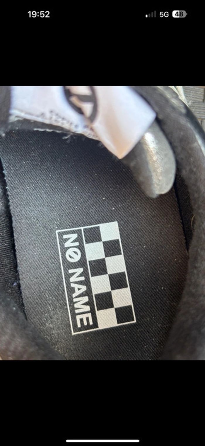 superbe paire de baskets No Name en cuir noir et argent, taille 37 - photo numéro 6
