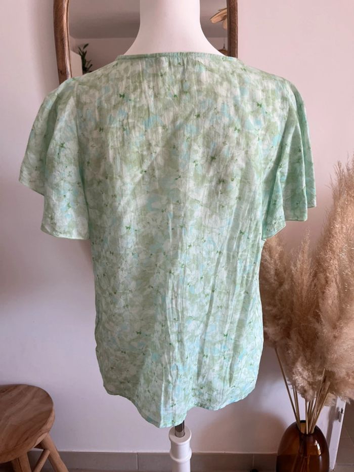 Blouse à manches courtes verte fleurie Indi & Cold - photo numéro 6