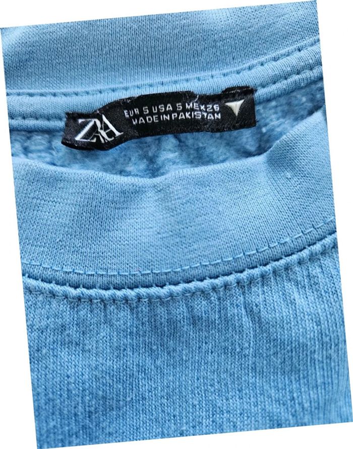 Sweat-shirt bleu Zara taille S - photo numéro 3