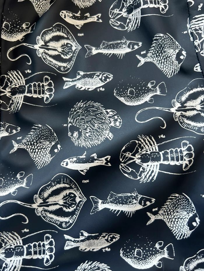 Imperméable  coupe vent captain corsaire imprimé poisson et homard neuf 4 ans veste de pluie mixte - photo numéro 2