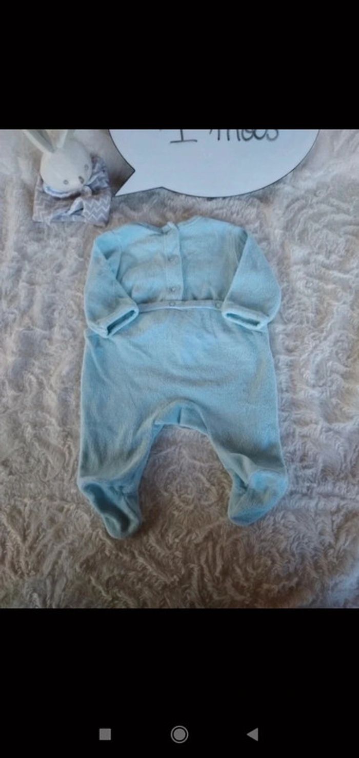 Pyjama grenouillère velours Garçon 1 mois Kiabi lunettes - photo numéro 9