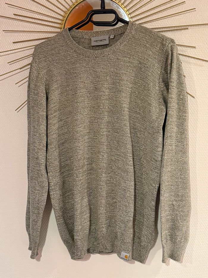 Pull fin carhartt vert blanc chiné - photo numéro 6