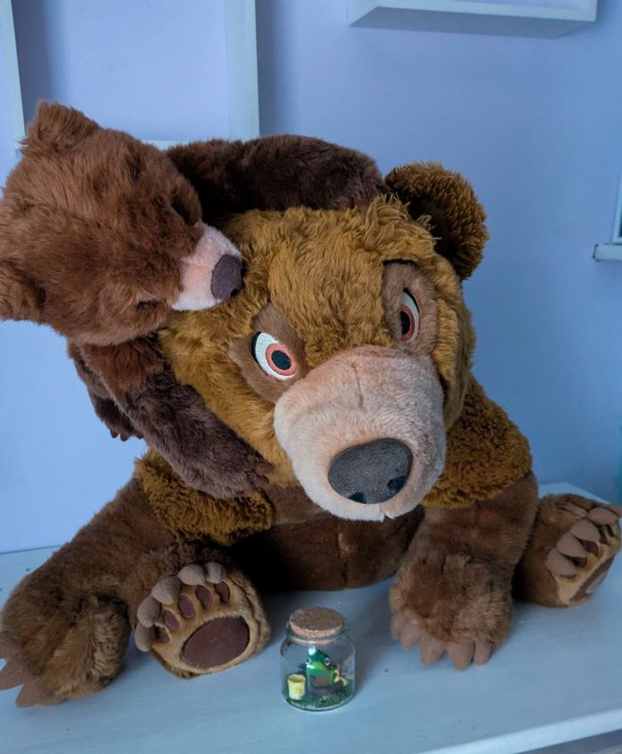 Rare peluche Jumbo frère des ours Kenai et Koda vintage Disneyland