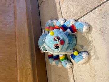 Peluche chenille vintage bleue