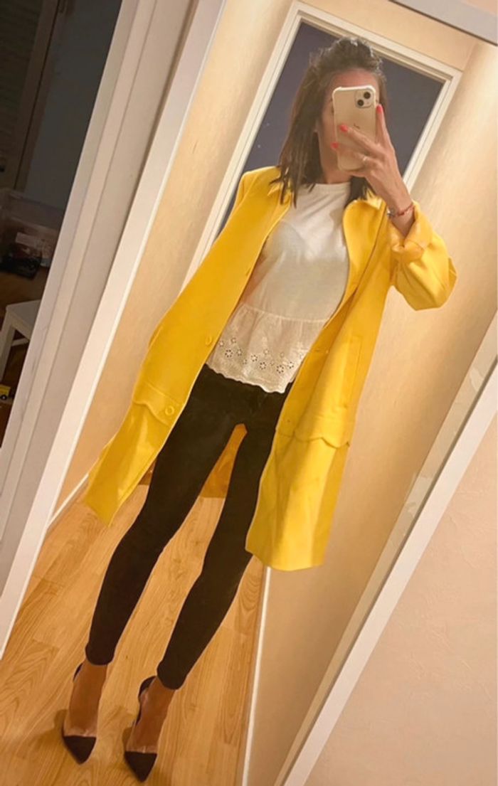Manteau femme jaune - photo numéro 6