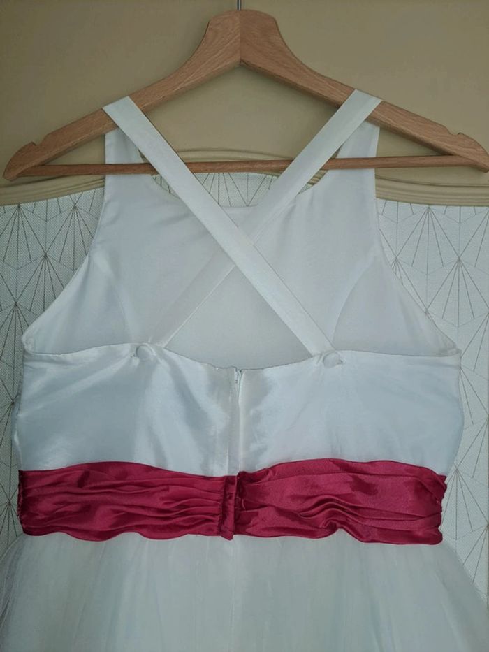 Magnifique robe de cérémonie nettoyée fille avec gilet comme neuve portée 2h point mariage 12 ans - photo numéro 10