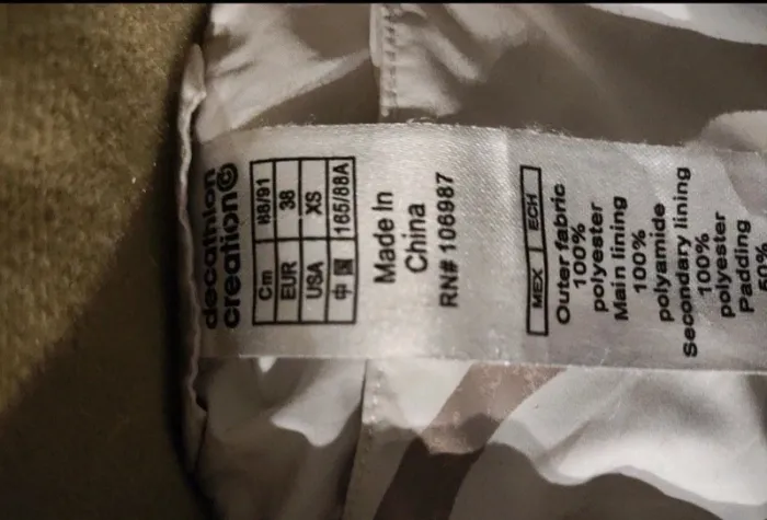 Veste blanche taille 38 DecathlonDoudoune blanc  doudoune quechua taille 38 - photo numéro 7