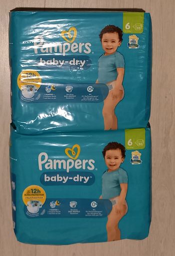 66 couches Pampers baby dry taille 6