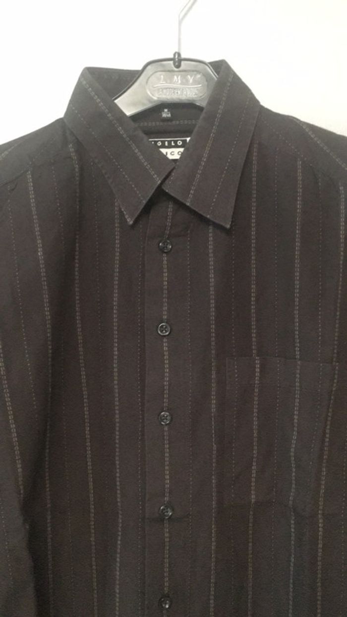 Chemise manches longues unis fine rayures - photo numéro 2