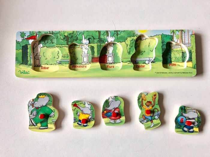 Puzzle en bois Babar encastrement - photo numéro 2