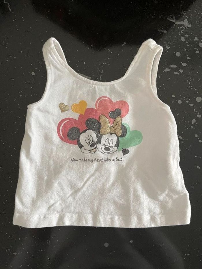 Débardeur blanc Mickey Minnie Disney 3 mois