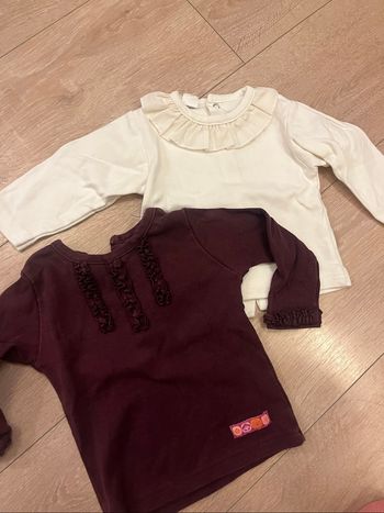 Lot 2 t shirts manches longues 12 mois
