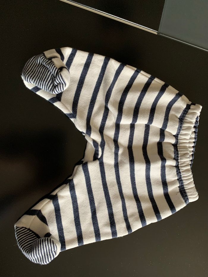 Ensemble molletonné Marinière Petit Bateau 3 mois - photo numéro 3