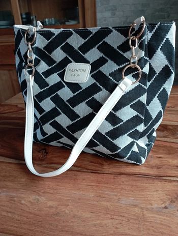Sac à main toile et simili cuir