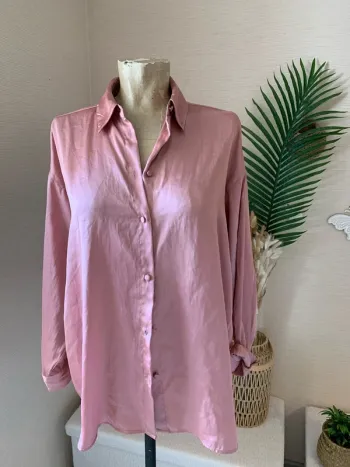 Blouse manches longues satinée femme
