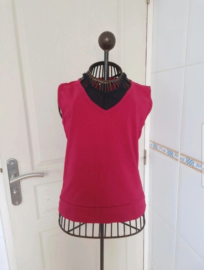 Débardeur rose et noir femme taille L/40 - photo numéro 2