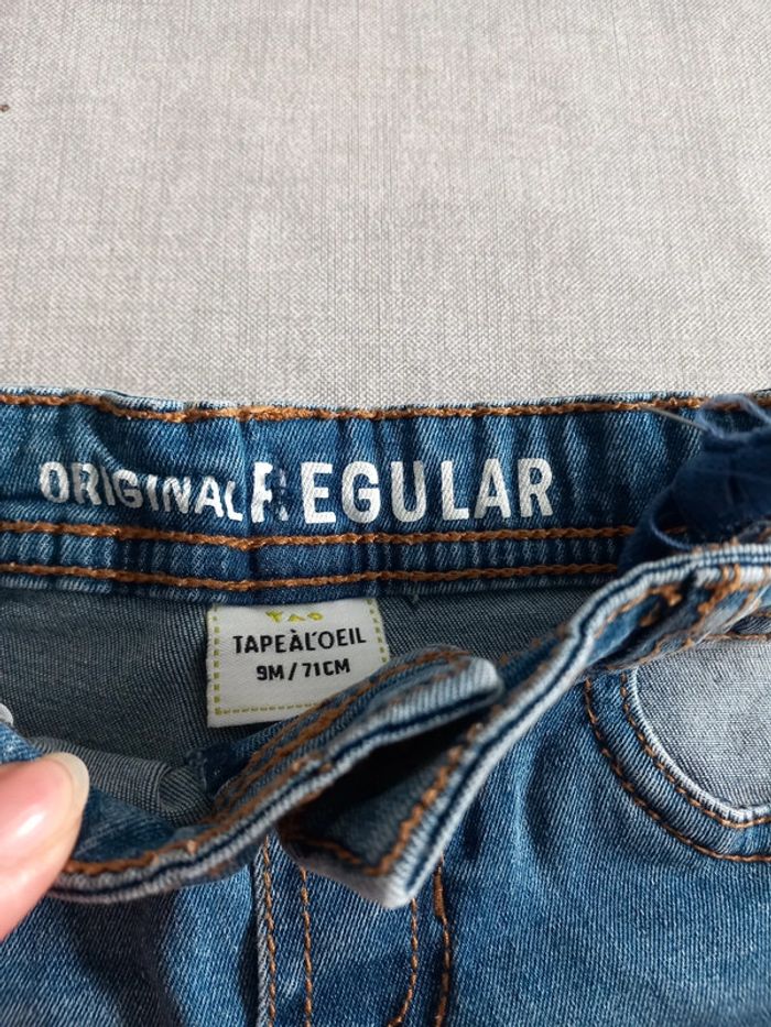 Jeans regular tape à l'œil 9 mois Excellent état - photo numéro 2