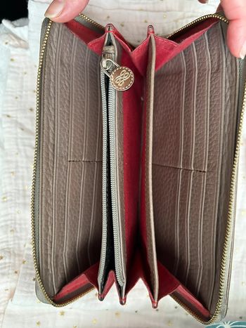 Compagnon Lancel en cuir taupe portefeuille