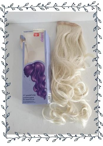 Claire's postiche queue de cheval blonde, neuve, 21", valeur 15€