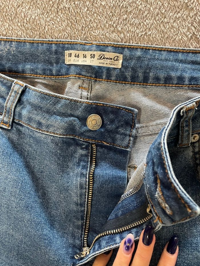 Jean Slim Troué Taille Haute Primark – Bleu – Femme 46 - photo numéro 5
