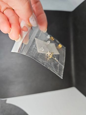 Jolie paire de boucles d'oreilles papillon dorés et brillants neuves