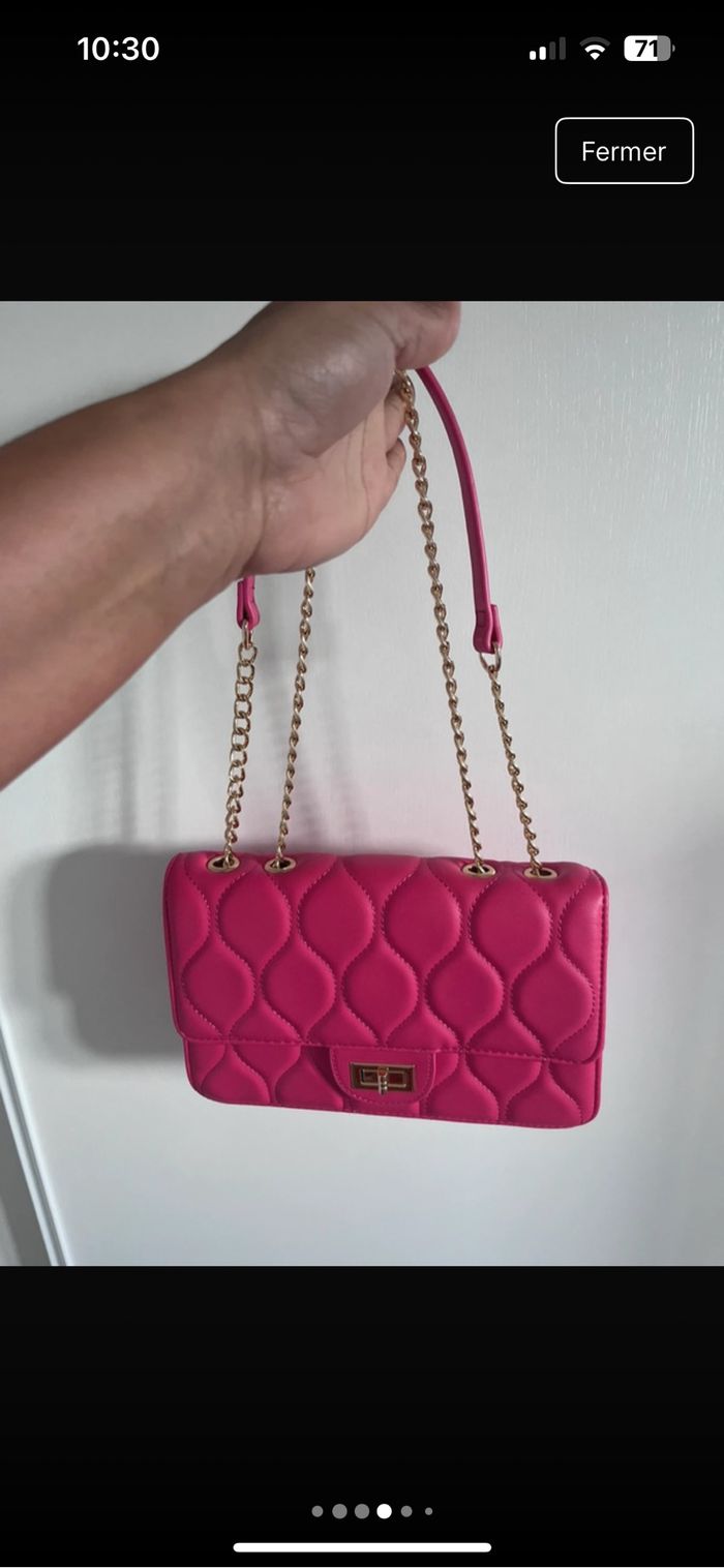 SAC MATELASSÉ ROSE - photo numéro 3
