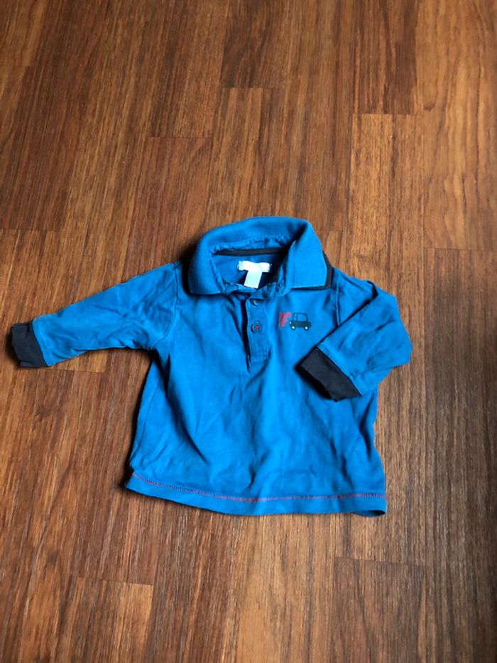 Pull type polo bleu