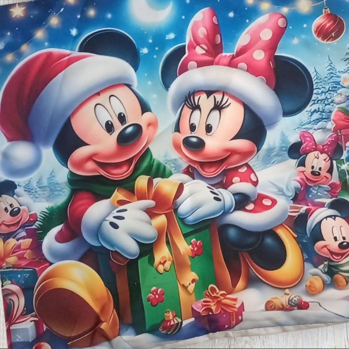 Housse de coussin Minnie et Mickey mouse Disney noël - photo numéro 2