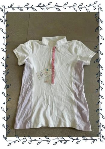 Polo rose et blanc Anna Scarpati taille L, neuf valeur 120€