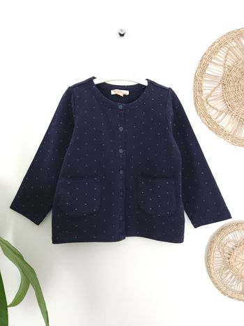 Gilet bleu marine à pois Du Pareil Au Même 24 Mois