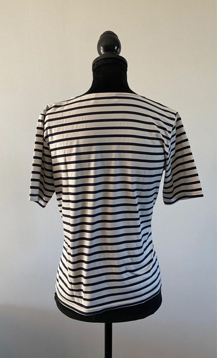 Tee shirt marinière blanc et marine Ugo Reali taille S / M - photo numéro 5