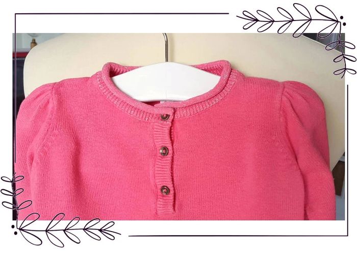 Pull en coton rose Baby Club 12 mois - photo numéro 3