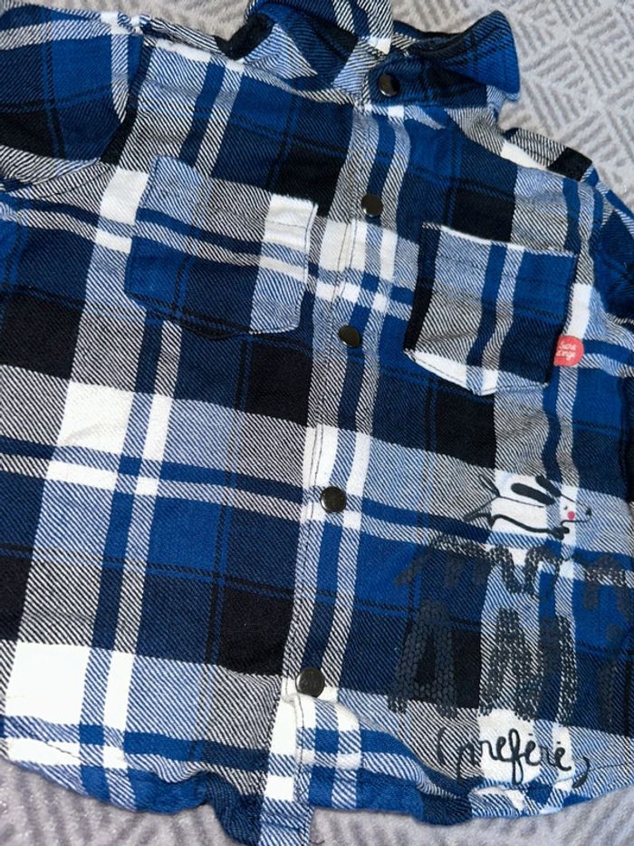 Chemise à carreaux bleu et blanc - 12 mois - Sucre D’orge - photo numéro 2
