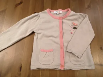 Gilet fin 24 mois beige rose