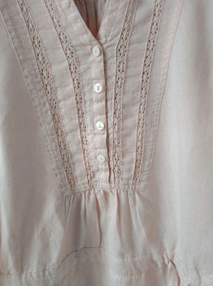 Superbe robe Edeis 100% lin t.38 dentelles - photo numéro 4