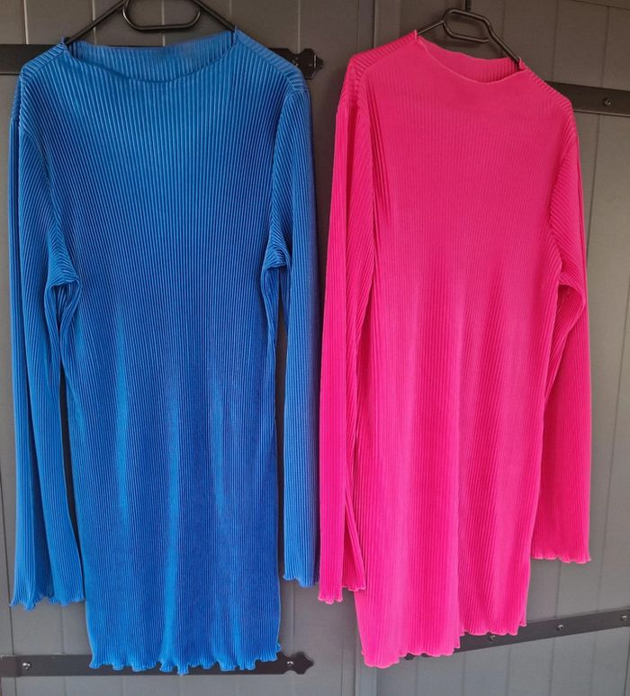 Lot robe bleu electrique et rose framboise - photo numéro 3