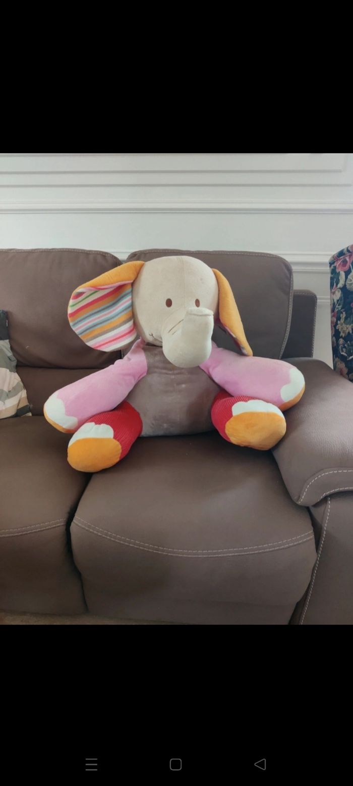 Peluche taille 60 cm éléphant