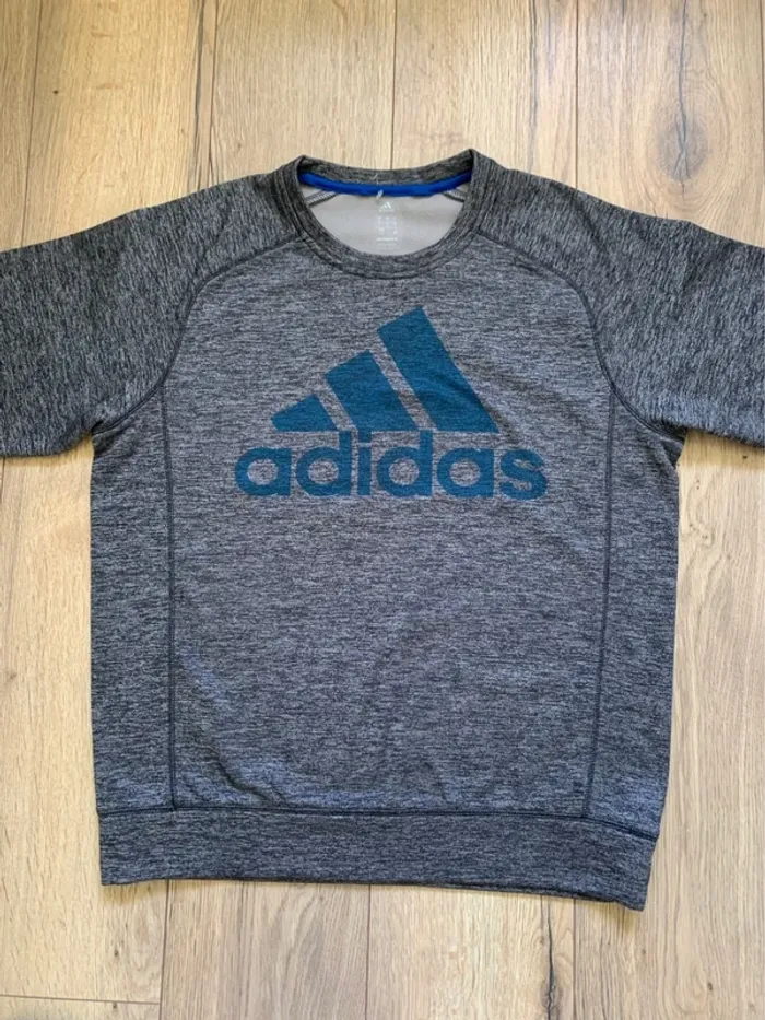 Sweat Adidas gris et bleu Taille L - photo numéro 4