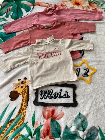 Lot de 3 t-shirts 12 mois