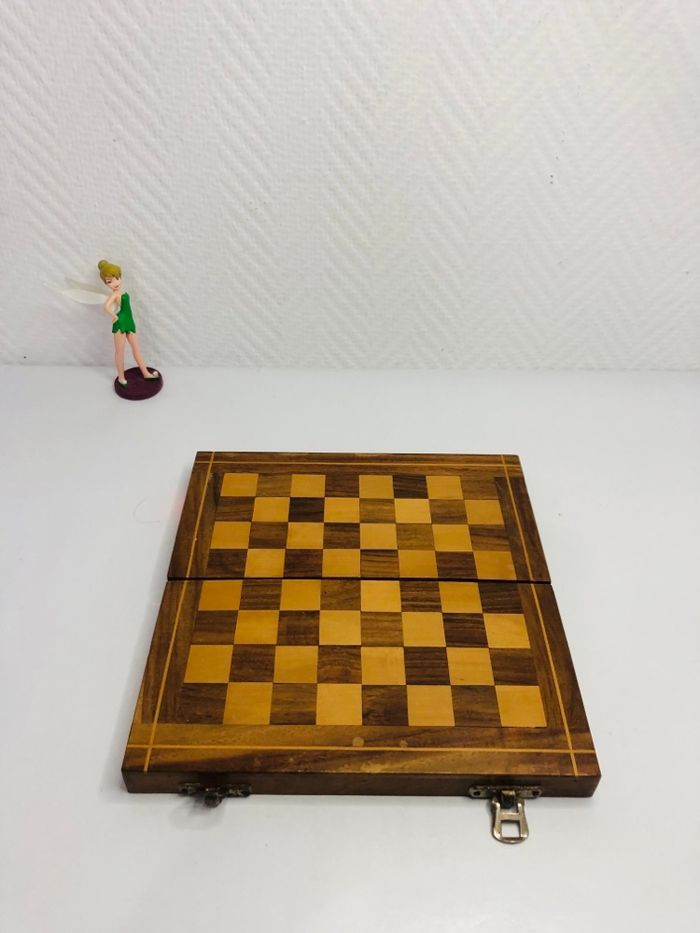 Plateau échiquier pliable de voyage en bois (sans les pions)