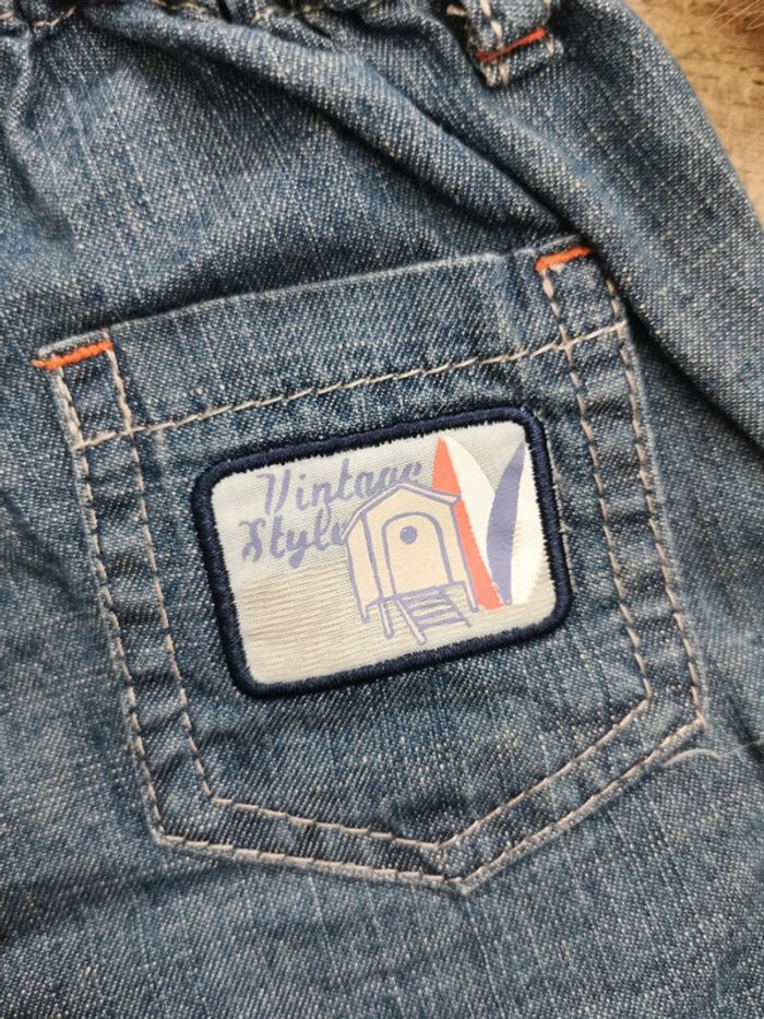 🌺Joli short jean cargo vintage 6mois bleu - photo numéro 8