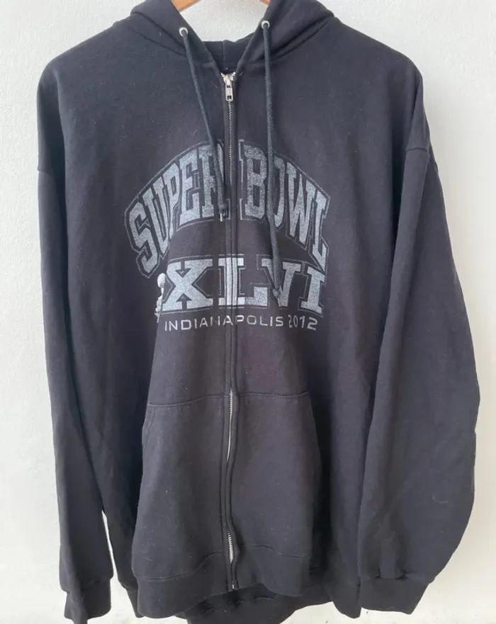 NFL Team Apparel Superbowl Indianapolis 2012 Full zip hoodie jacket Mens XL - photo numéro 7
