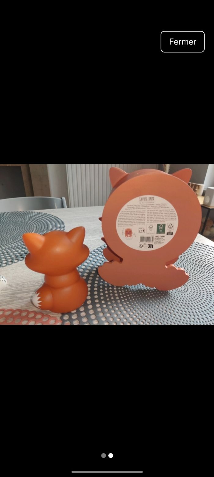 Lot tirelire et veilleuse renard - photo numéro 2