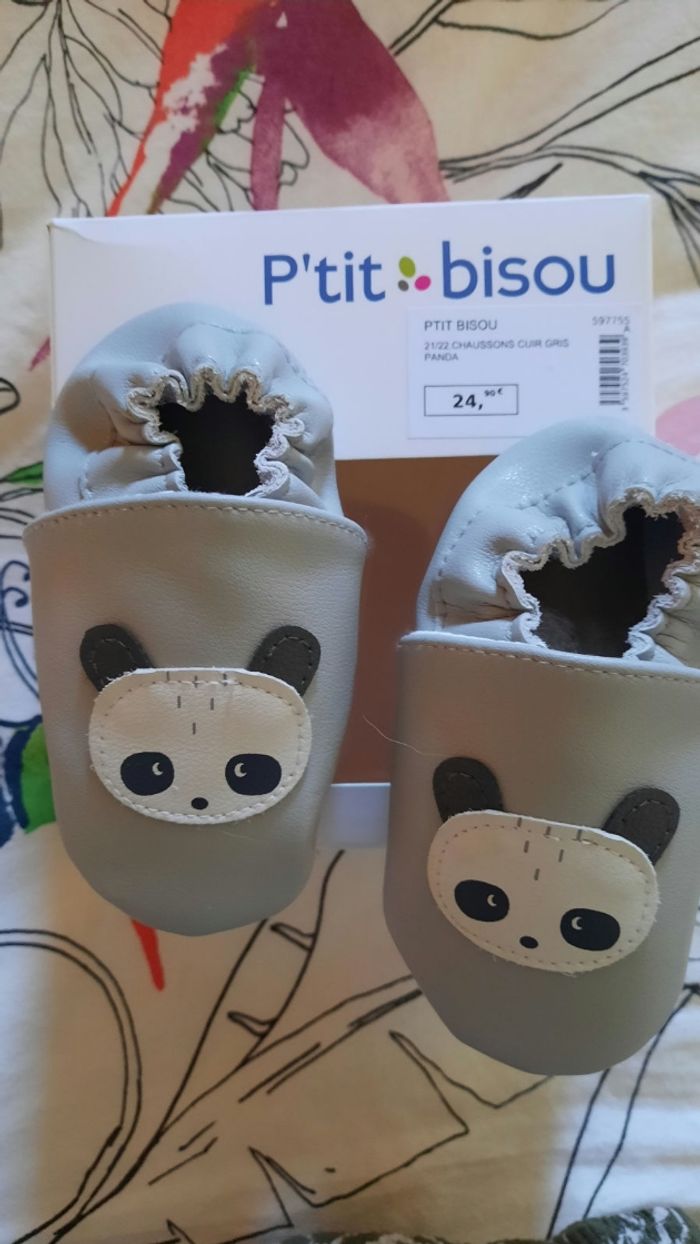 Chaussons cuirs bébé - photo numéro 2