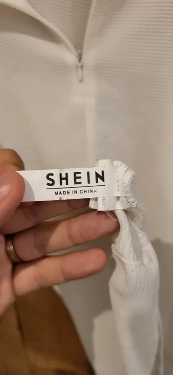 Blouse blanche Shein à col smocké et manches longues – Taille S - Blanc - photo numéro 6