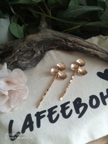 Barrettes bohèmes fleurs dorées